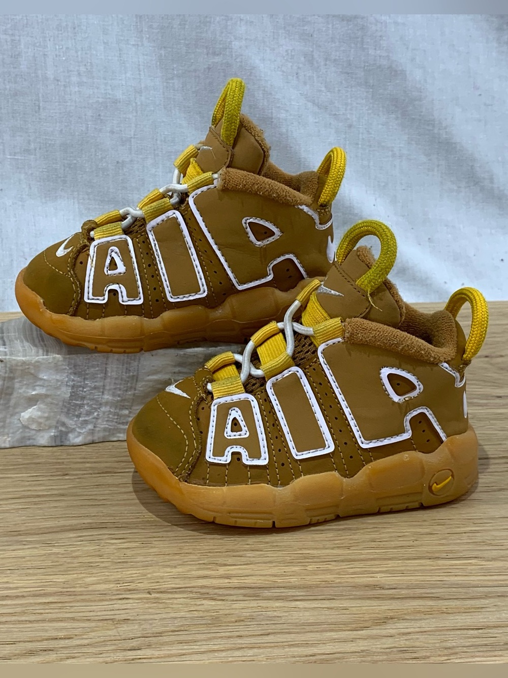 Nike Air More Uptempo (TD) 'Wheat' Kids' Shoes Sneakers DQ4715-700 Size 5 C